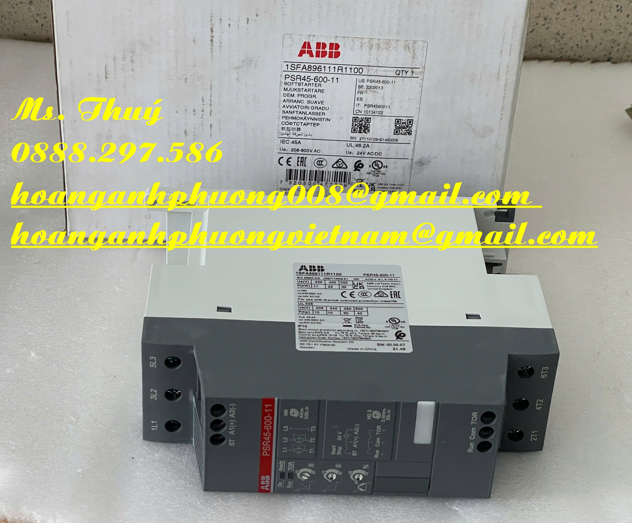 Khởi động mềm nhỏ gọn ABB PSR45-600-11 - Giao toàn quốc